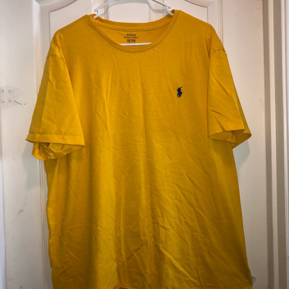 yellow polo shirt